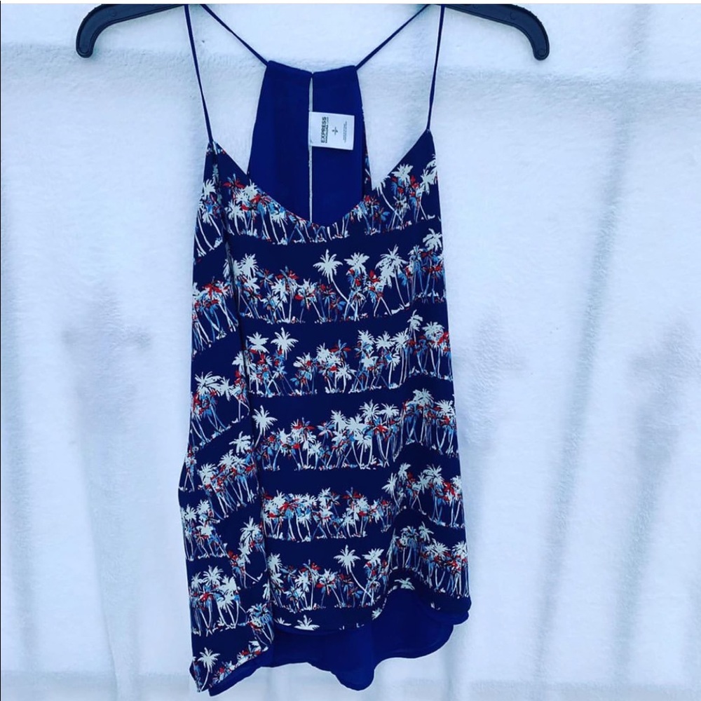 Palm Tree Flowy Tank Top